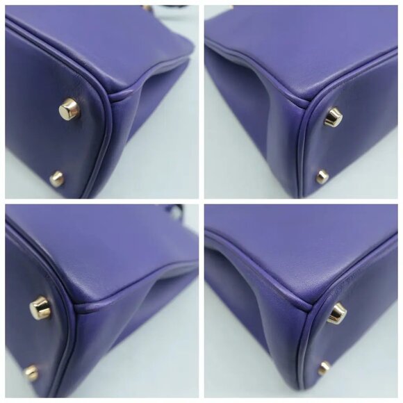 100% Authentic Dior Diorissimo Purple W/P Leather Satchel - Picture 6 of 12
